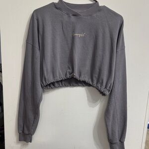 YoungLA Charcoal Cropped Hoodie